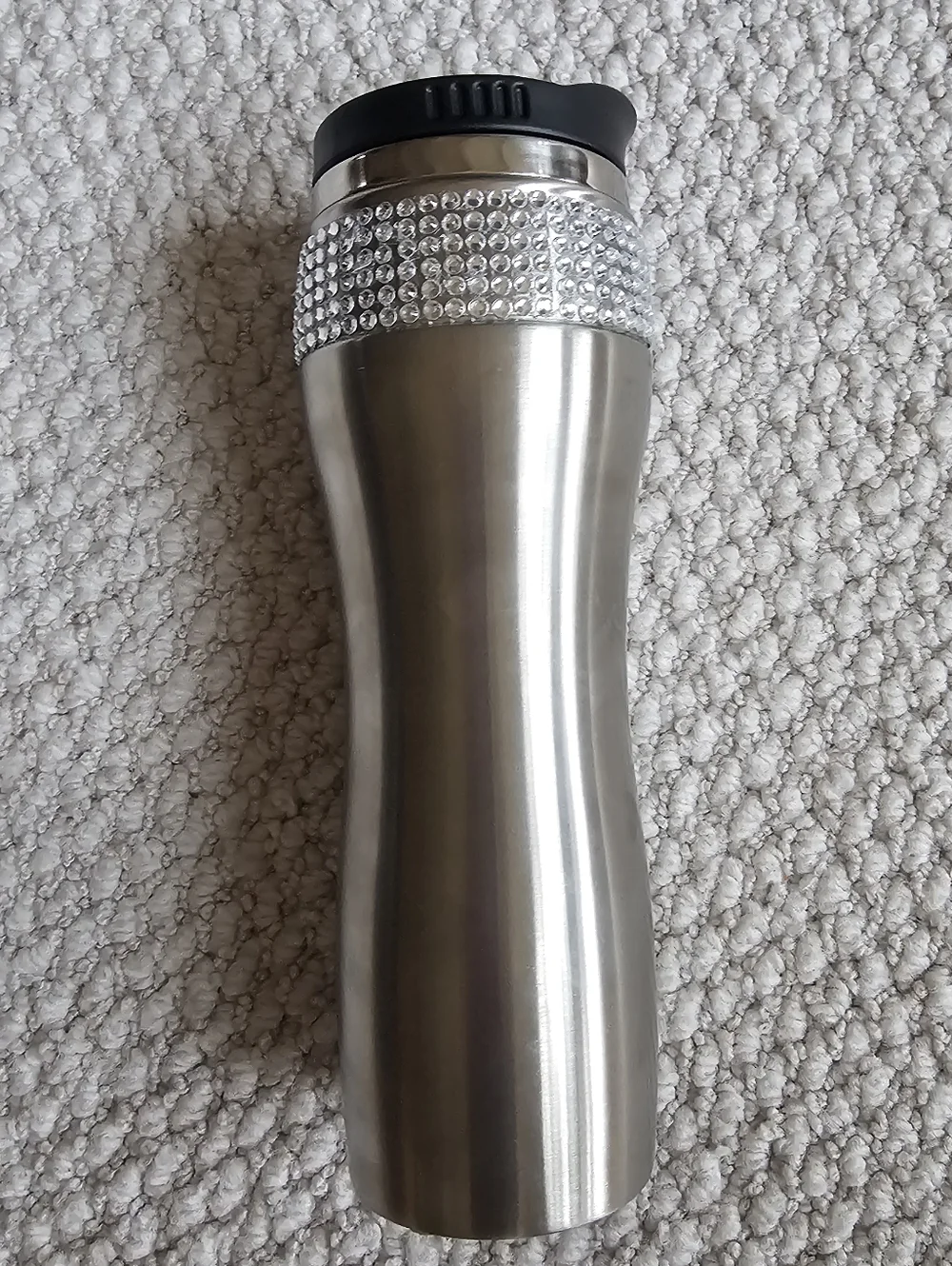 Green Bay Packers Stainless Steel Bling Crystal Travel Coffee Mug 12 Oz